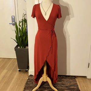 Wrapped around long back dress